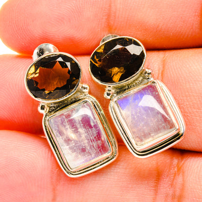 Rainbow Moonstone Earrings handcrafted by Ana Silver Co - EARR419352