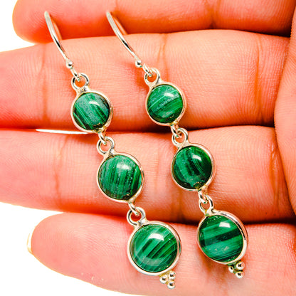 Malachite Earrings handcrafted by Ana Silver Co - EARR419357