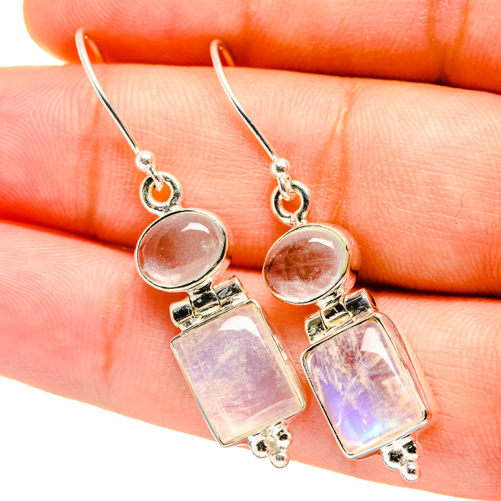 Rainbow Moonstone Earrings handcrafted by Ana Silver Co - EARR419360