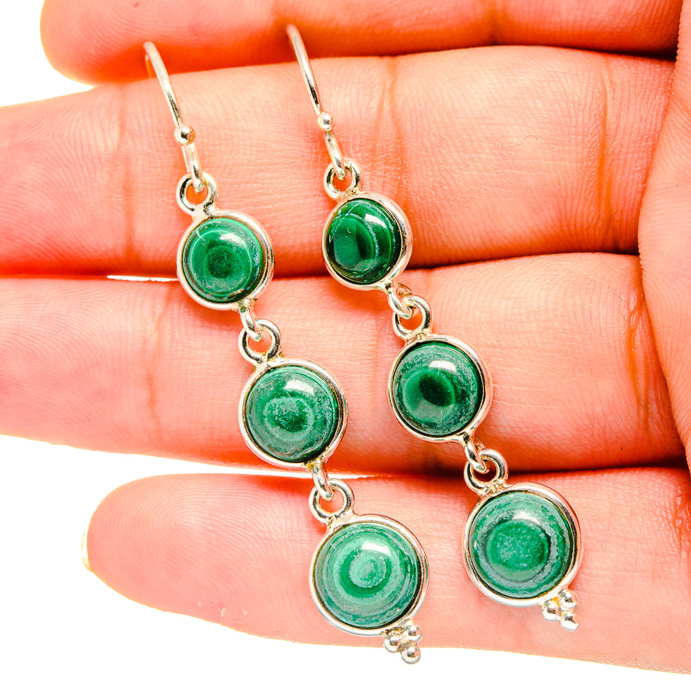 Malachite Earrings handcrafted by Ana Silver Co - EARR419362