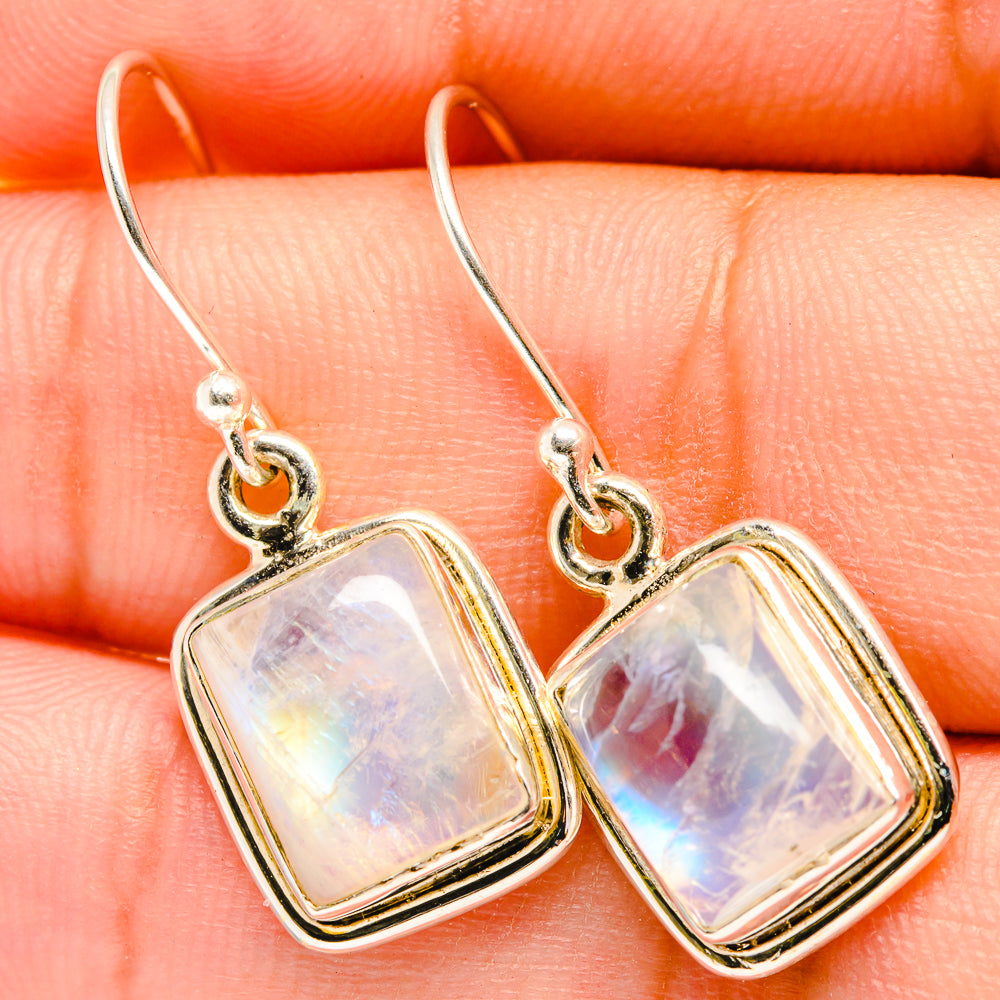Rainbow Moonstone Earrings handcrafted by Ana Silver Co - EARR419365
