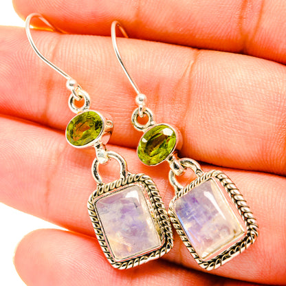 Rainbow Moonstone Earrings handcrafted by Ana Silver Co - EARR419373