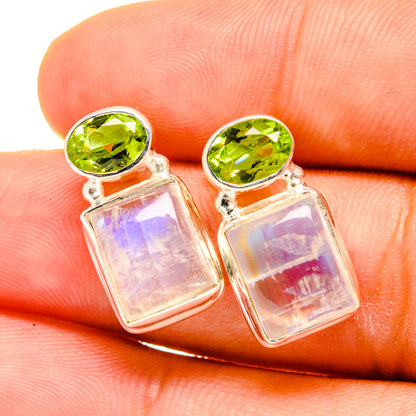 Rainbow Moonstone Earrings handcrafted by Ana Silver Co - EARR419382