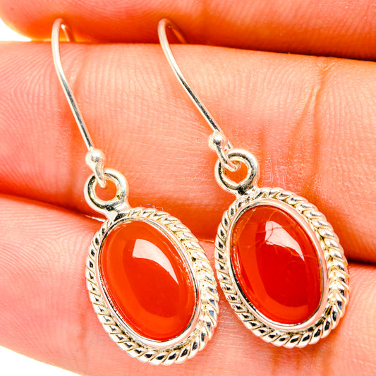 Red Onyx Earrings handcrafted by Ana Silver Co - EARR419383