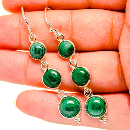Malachite Earrings handcrafted by Ana Silver Co - EARR419384