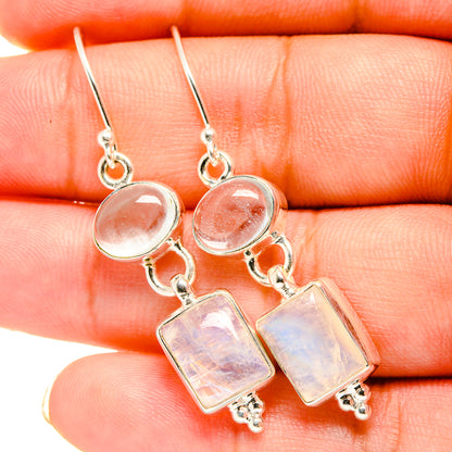 Rainbow Moonstone Earrings handcrafted by Ana Silver Co - EARR419387