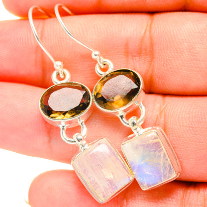 Rainbow Moonstone Earrings handcrafted by Ana Silver Co - EARR419388