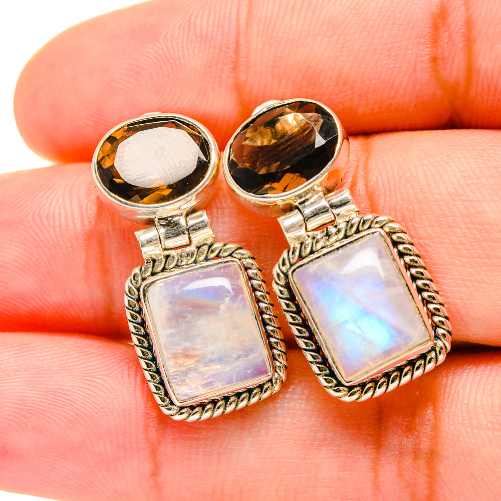 Rainbow Moonstone Earrings handcrafted by Ana Silver Co - EARR419390