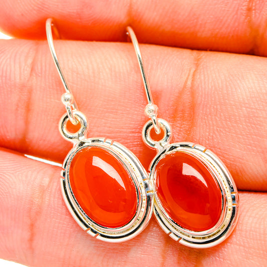 Red Onyx Earrings handcrafted by Ana Silver Co - EARR419400