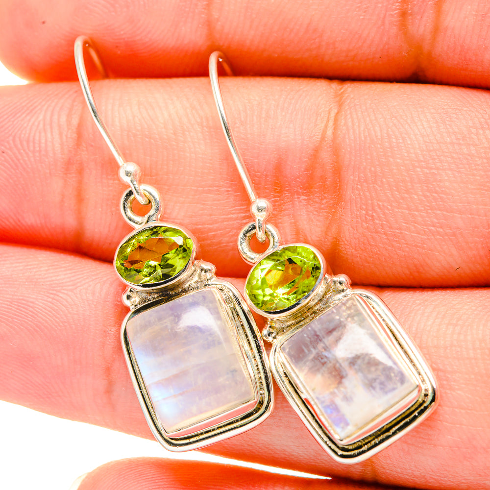 Rainbow Moonstone Earrings handcrafted by Ana Silver Co - EARR419404