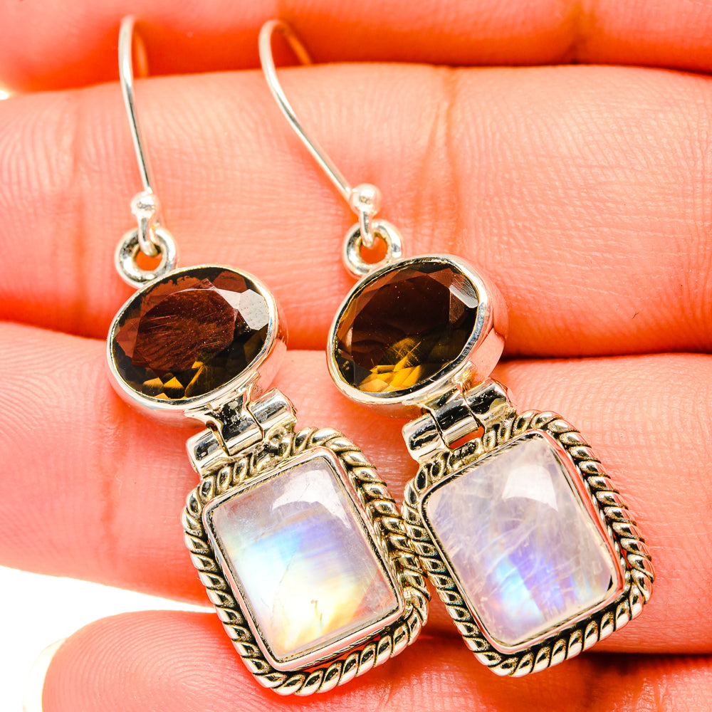 Rainbow Moonstone Earrings handcrafted by Ana Silver Co - EARR419406