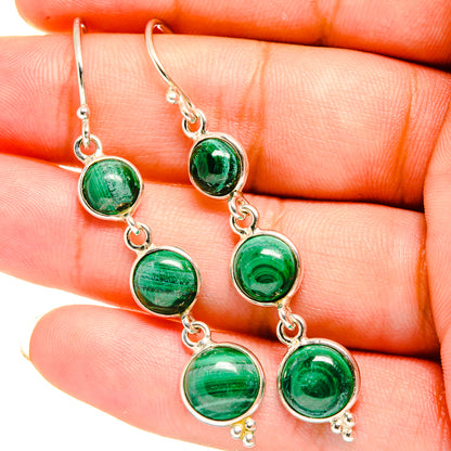 Malachite Earrings handcrafted by Ana Silver Co - EARR419411