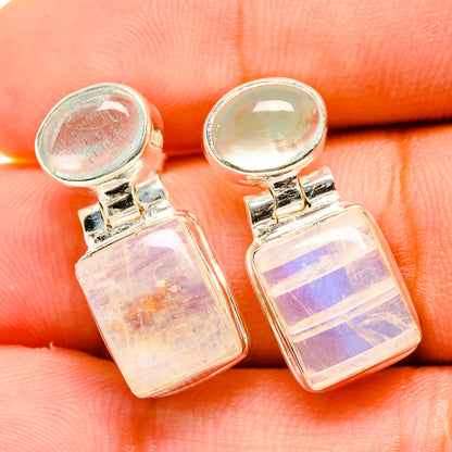 Rainbow Moonstone Earrings handcrafted by Ana Silver Co - EARR419414