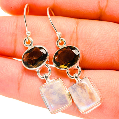 Rainbow Moonstone Earrings handcrafted by Ana Silver Co - EARR419427