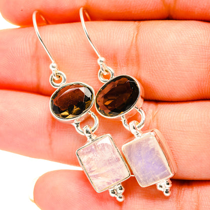 Rainbow Moonstone Earrings handcrafted by Ana Silver Co - EARR419432