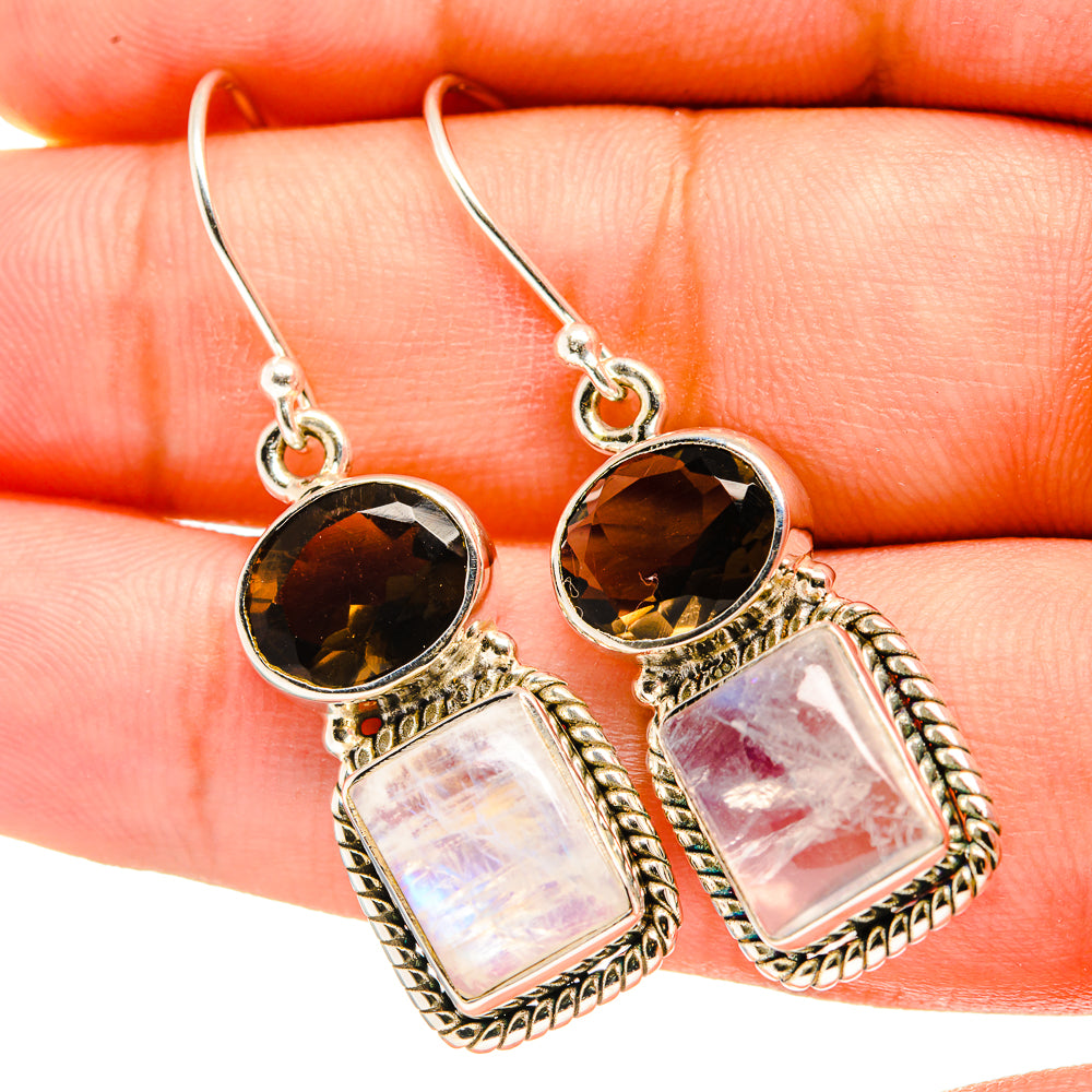 Rainbow Moonstone Earrings handcrafted by Ana Silver Co - EARR419434