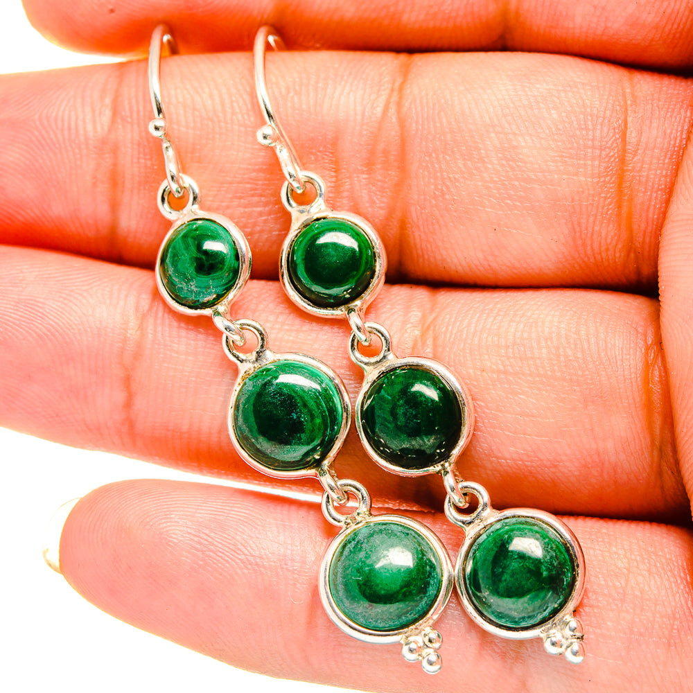 Malachite Earrings handcrafted by Ana Silver Co - EARR419441