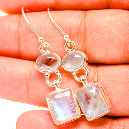 Rainbow Moonstone Earrings handcrafted by Ana Silver Co - EARR419450