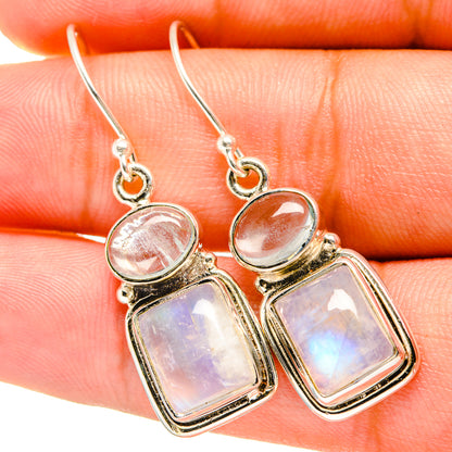 Rainbow Moonstone Earrings handcrafted by Ana Silver Co - EARR419456