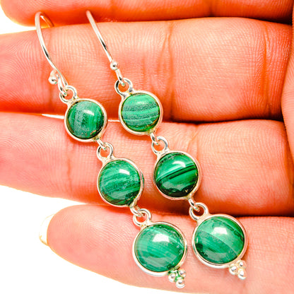 Malachite Earrings handcrafted by Ana Silver Co - EARR419460