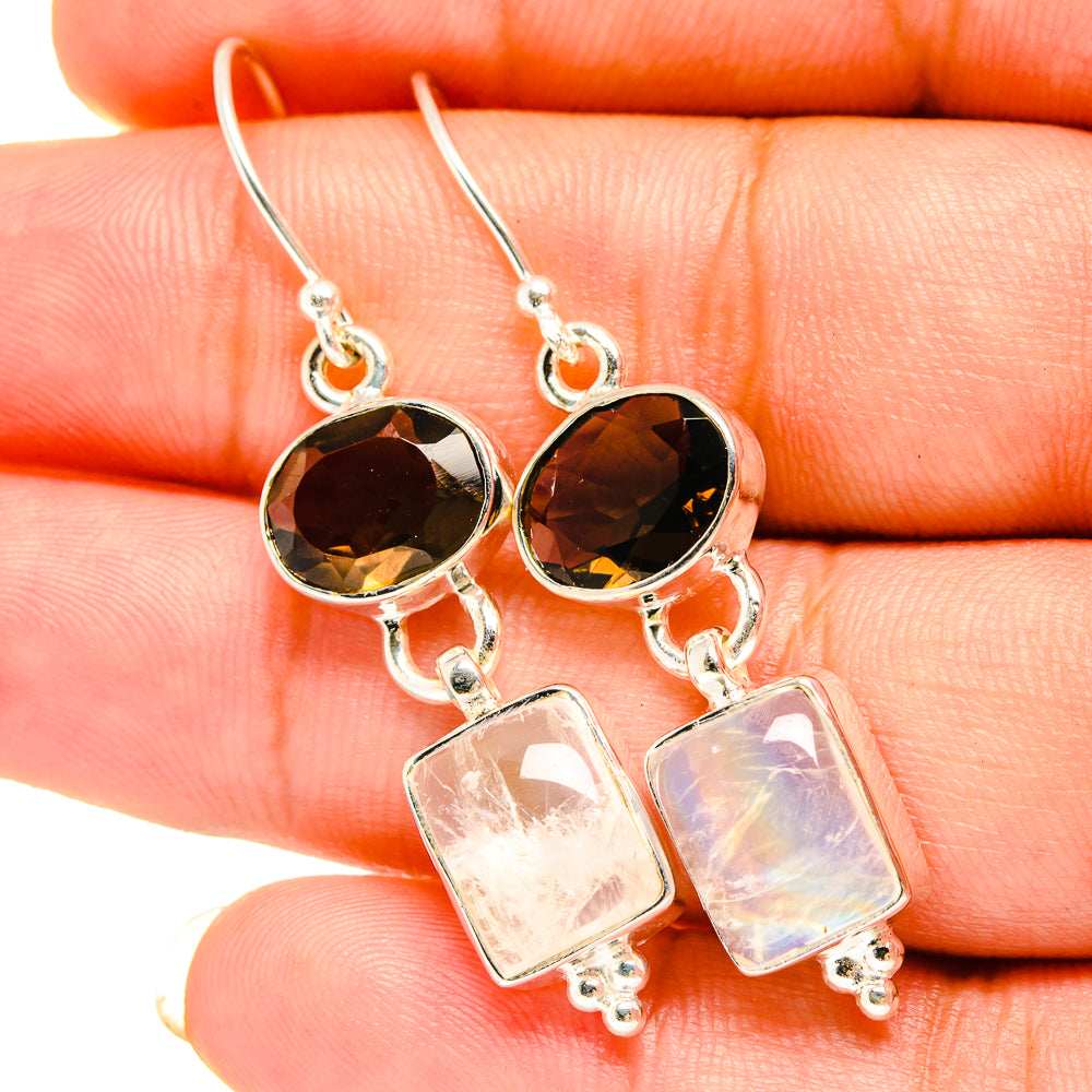 Rainbow Moonstone Earrings handcrafted by Ana Silver Co - EARR419462