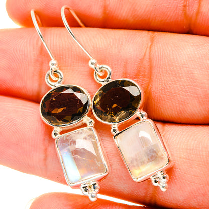 Rainbow Moonstone Earrings handcrafted by Ana Silver Co - EARR419466