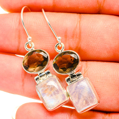 Rainbow Moonstone Earrings handcrafted by Ana Silver Co - EARR419474