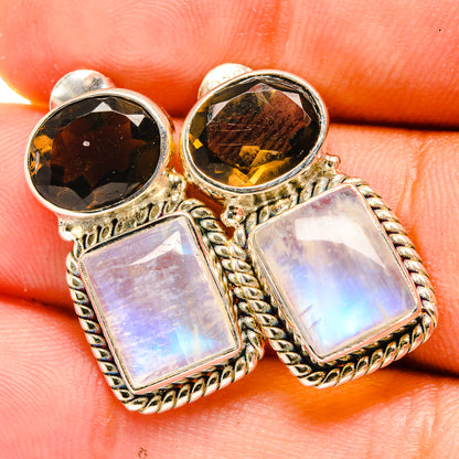 Rainbow Moonstone Earrings handcrafted by Ana Silver Co - EARR419482