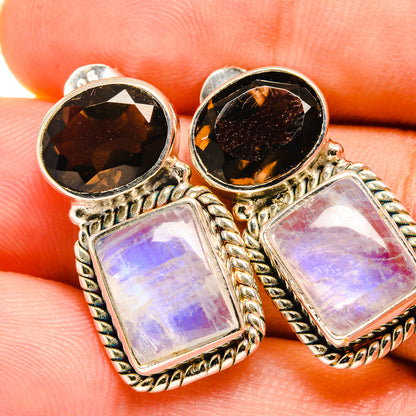 Rainbow Moonstone Earrings handcrafted by Ana Silver Co - EARR419495