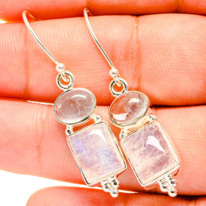Rainbow Moonstone Earrings handcrafted by Ana Silver Co - EARR419511