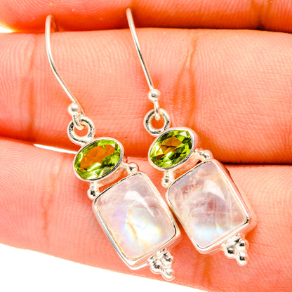 Rainbow Moonstone Earrings handcrafted by Ana Silver Co - EARR419523