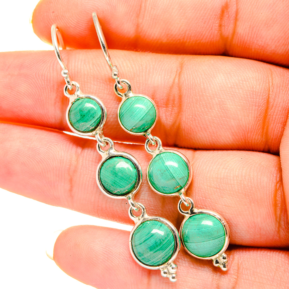 Malachite Earrings handcrafted by Ana Silver Co - EARR419532