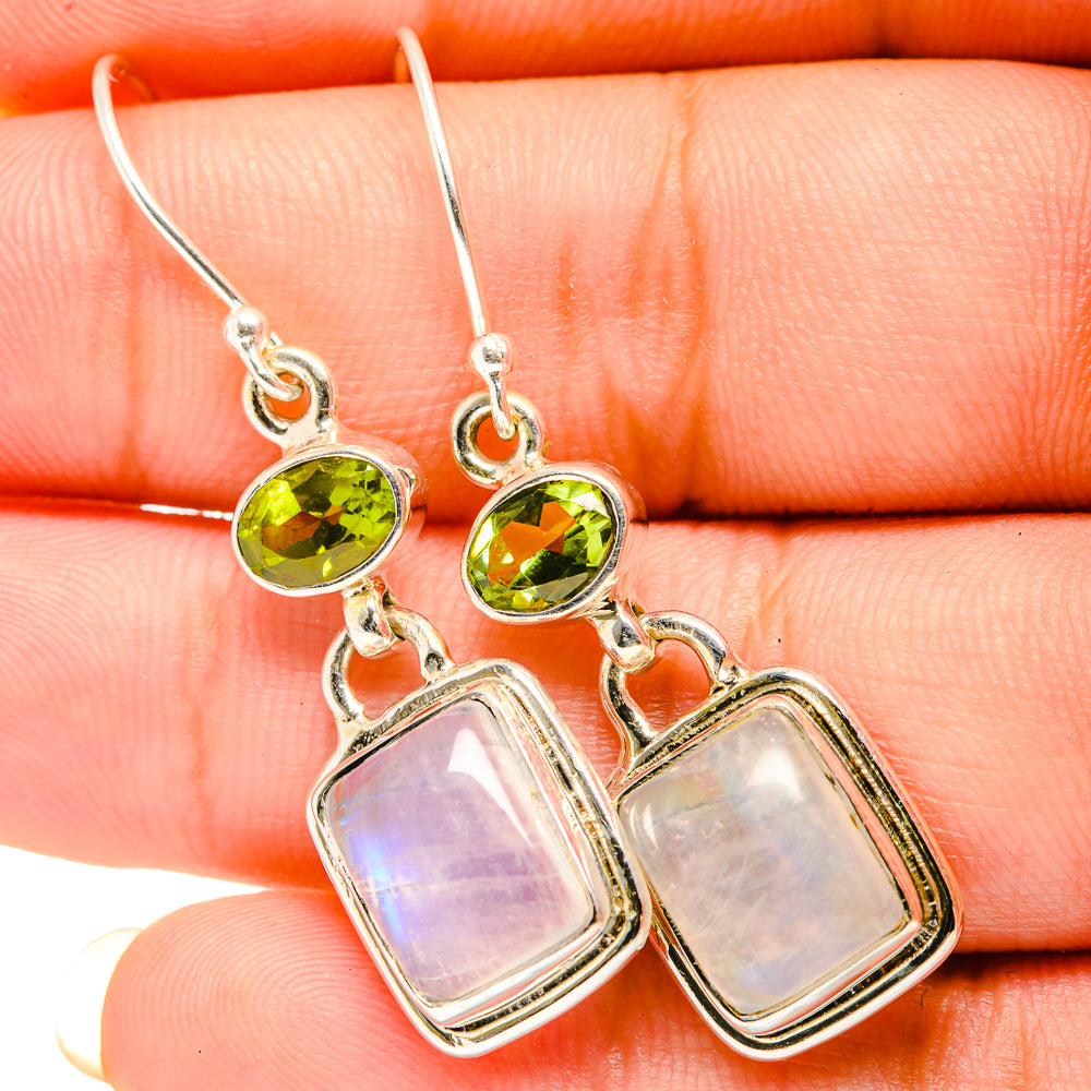 Rainbow Moonstone Earrings handcrafted by Ana Silver Co - EARR419534