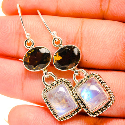 Rainbow Moonstone Earrings handcrafted by Ana Silver Co - EARR419536