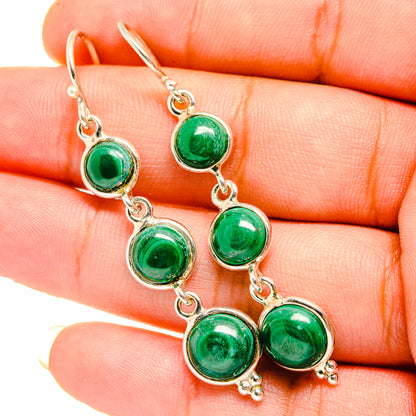 Malachite Earrings handcrafted by Ana Silver Co - EARR419559
