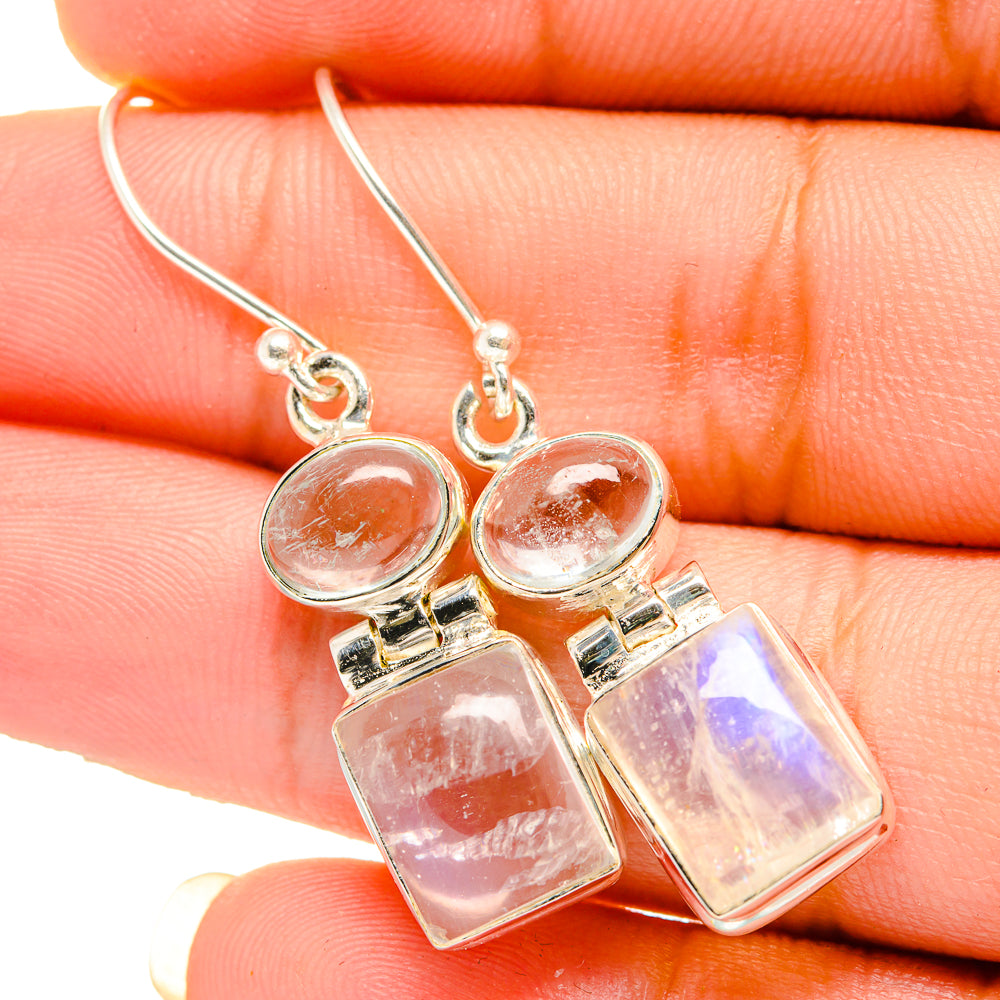 Rainbow Moonstone Earrings handcrafted by Ana Silver Co - EARR419561