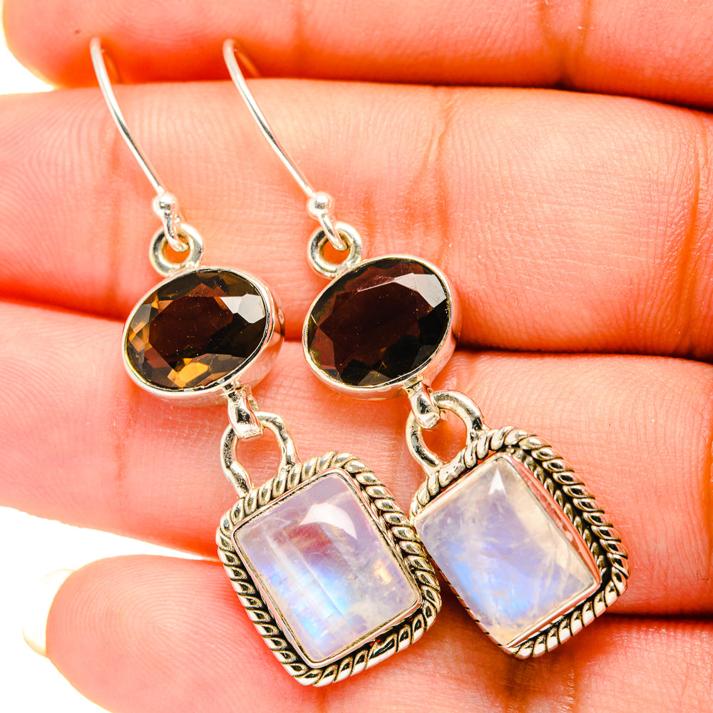 Rainbow Moonstone Earrings handcrafted by Ana Silver Co - EARR419595