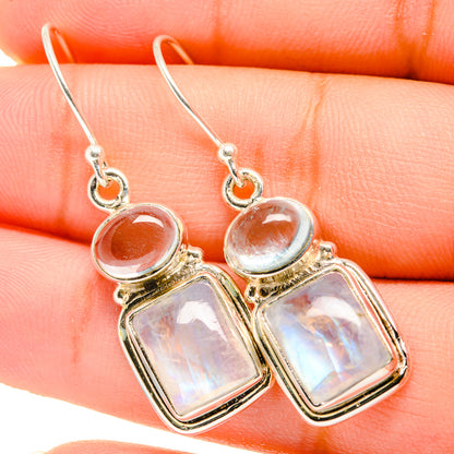 Rainbow Moonstone Earrings handcrafted by Ana Silver Co - EARR419597