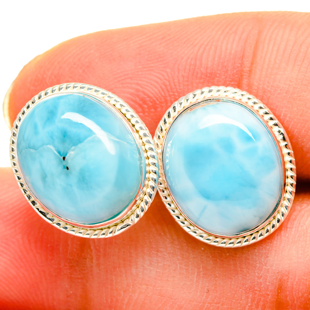 Larimar Earrings handcrafted by Ana Silver Co - EARR419598