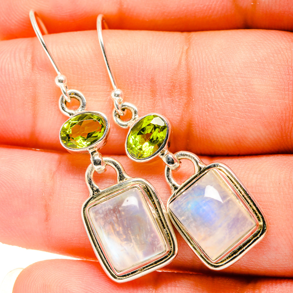 Rainbow Moonstone Earrings handcrafted by Ana Silver Co - EARR419601