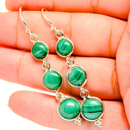 Malachite Earrings handcrafted by Ana Silver Co - EARR419605