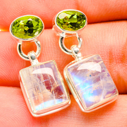 Rainbow Moonstone Earrings handcrafted by Ana Silver Co - EARR419611
