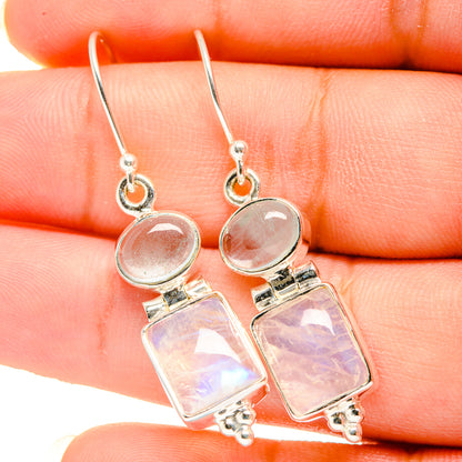 Rainbow Moonstone Earrings handcrafted by Ana Silver Co - EARR419612