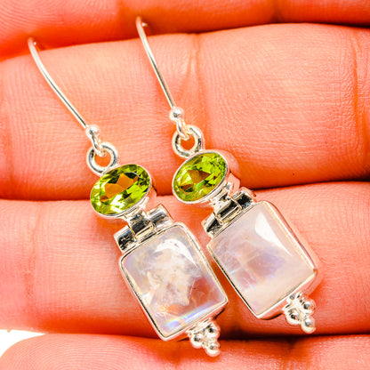 Rainbow Moonstone Earrings handcrafted by Ana Silver Co - EARR419613