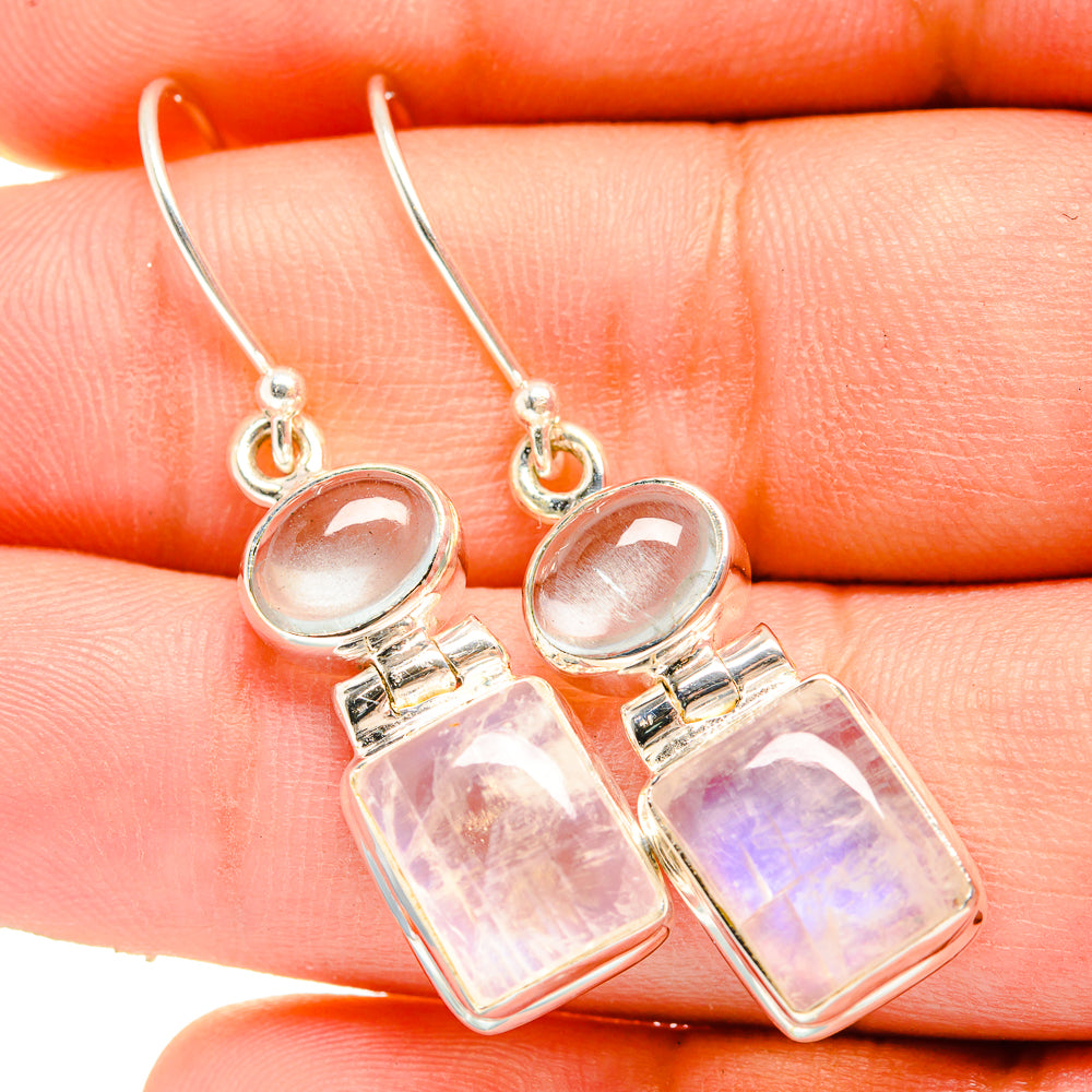 Rainbow Moonstone Earrings handcrafted by Ana Silver Co - EARR419626