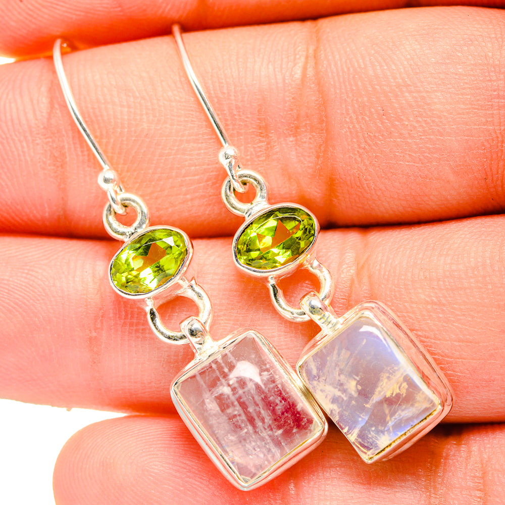 Rainbow Moonstone Earrings handcrafted by Ana Silver Co - EARR419630
