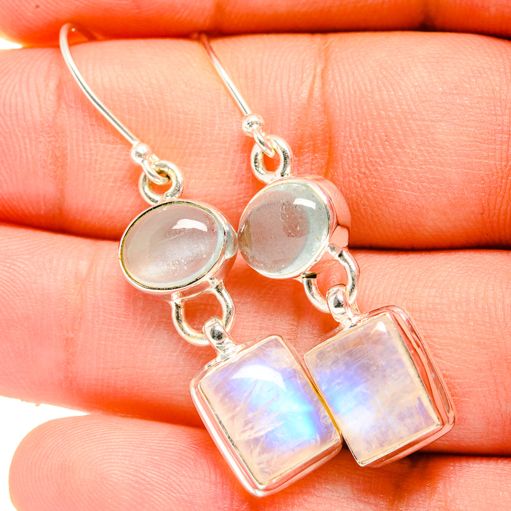 Rainbow Moonstone Earrings handcrafted by Ana Silver Co - EARR419631