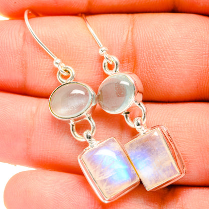 Rainbow Moonstone Earrings handcrafted by Ana Silver Co - EARR419631