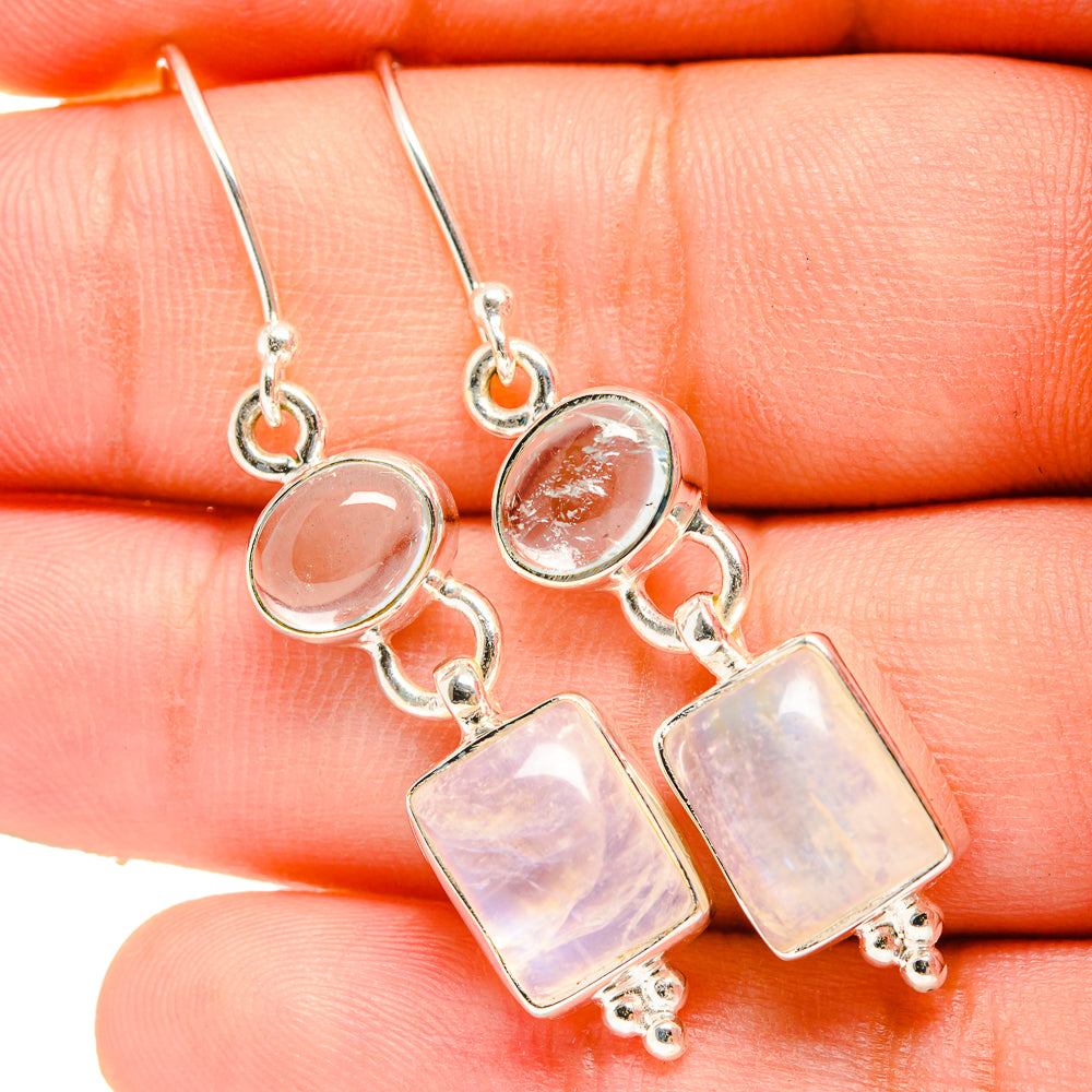 Rainbow Moonstone Earrings handcrafted by Ana Silver Co - EARR419633