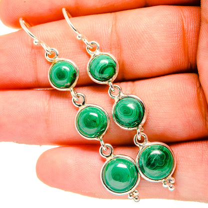 Malachite Earrings handcrafted by Ana Silver Co - EARR419637